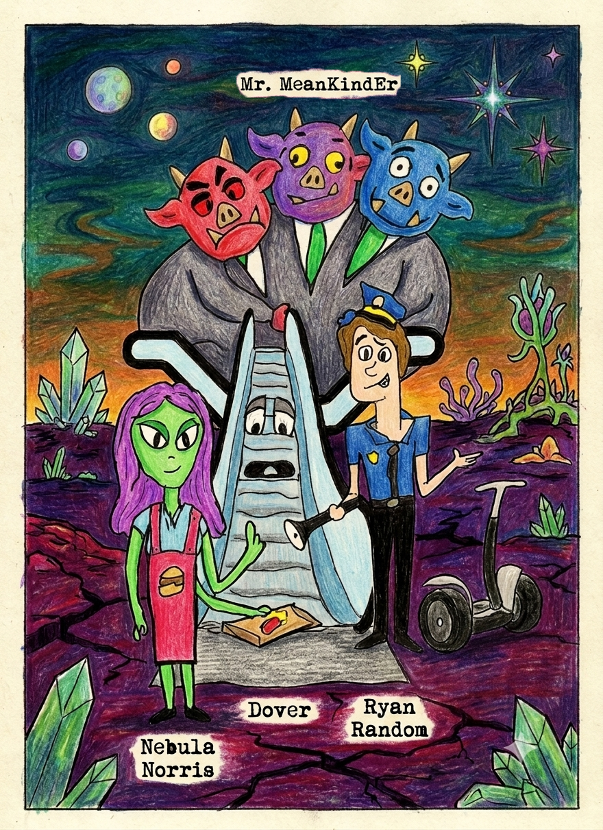 The stars of Ryan Random and the Mall of the Multiverse